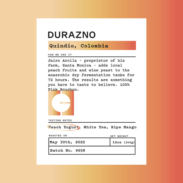 Extremely Limited - Colombia - Durazno - Peach & Wine Yeast Co-Ferment