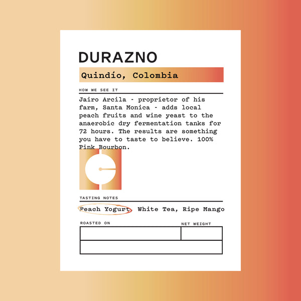 Extremely Limited - Colombia - Durazno - Peach & Wine Yeast Co-Ferment